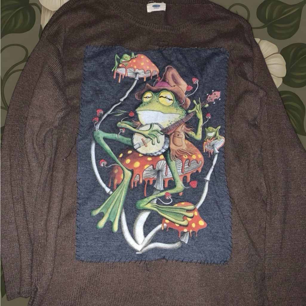 Hand Stitched Frog Sweater
